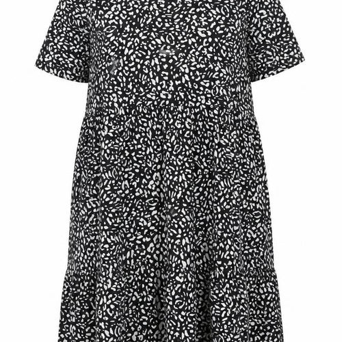 Papaya Womens Black Animal Print Polyester A-Line Size 12 Boat Neck Pullover