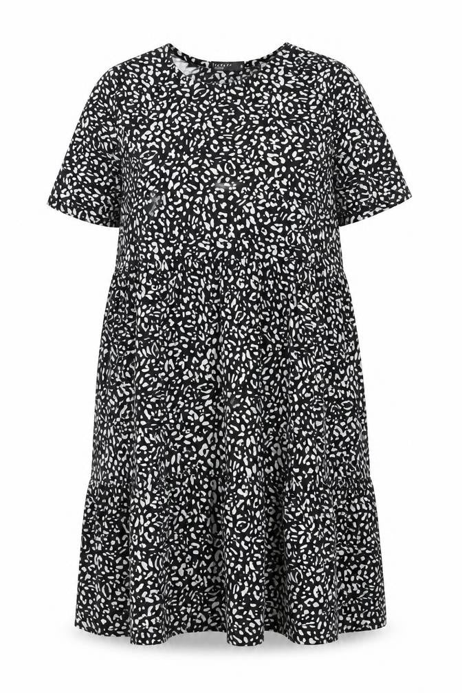 Papaya Womens Black Animal Print Polyester A-Line Size 12 Boat Neck Pullover
