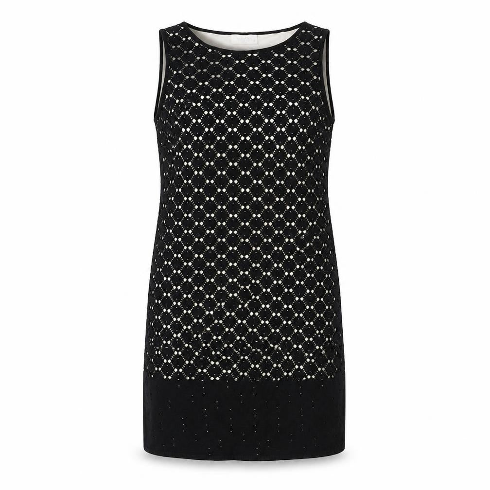 Front view of Wallis women’s black 100% cotton shift, size UK 8, boat neck pullover