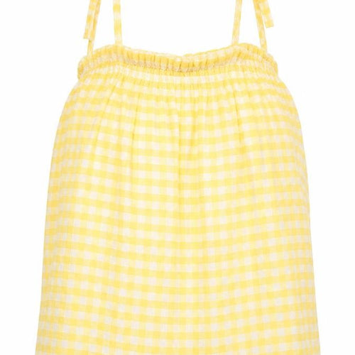 George Womens Yellow Check Viscose Camisole Tank Size 12 Square Neck - Gingham Tie Shoulder