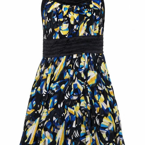 French Connection Womens Multicoloured Floral Cotton A-Line Size 8 Boat Neck Button