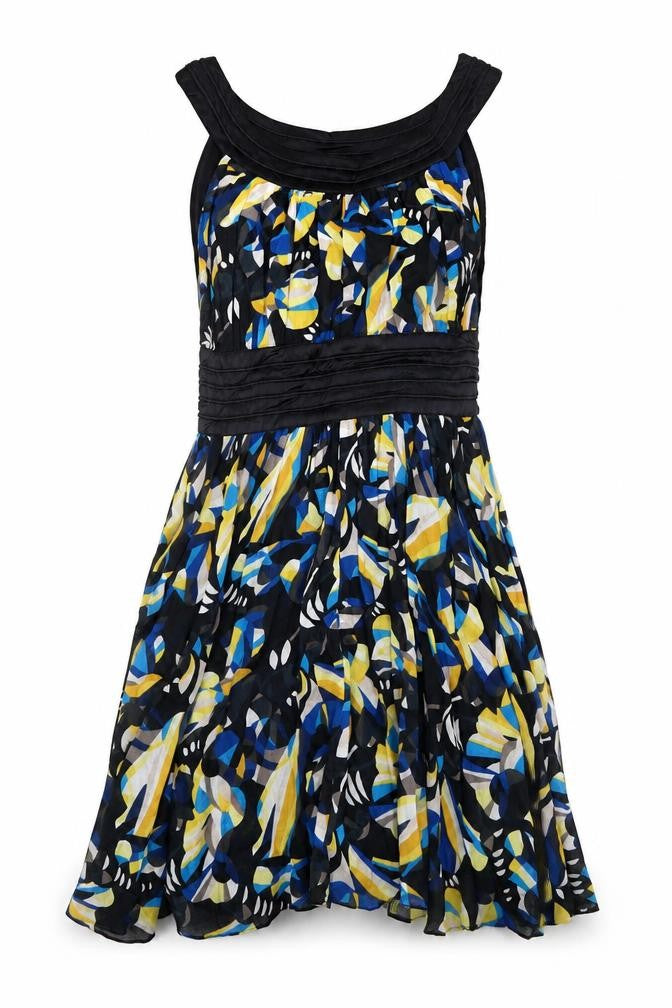 French Connection Womens Multicoloured Floral Cotton A-Line Size 8 Boat Neck Button