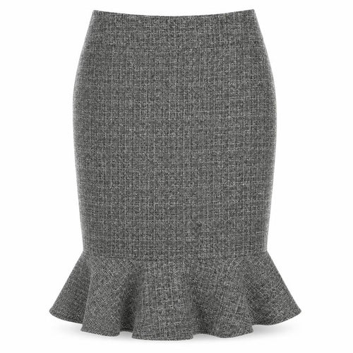 Cotton Traders Womens Grey Viscose Trumpet Skirt Size 16 Zip