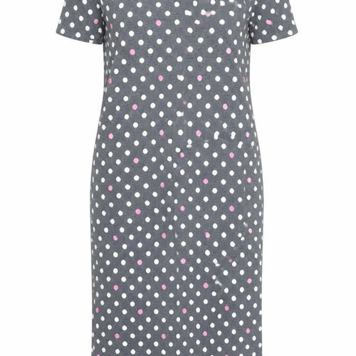 Marks and Spencer Womens Grey Polka Dot Cotton Top Dress Size 8