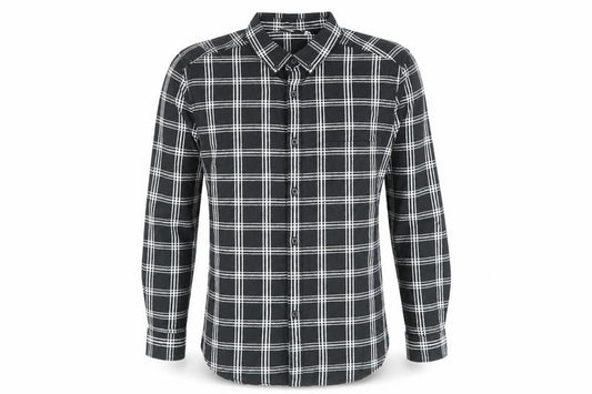 ASOS Mens Black Plaid Cotton Button-Up Size M Collared Button