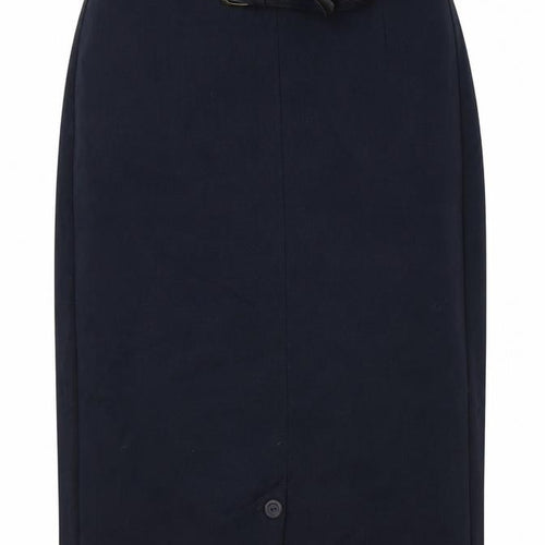 vroom and desmond Womens Blue Polyester Straight & Pencil Skirt Size 32 in Zip - Belt Included