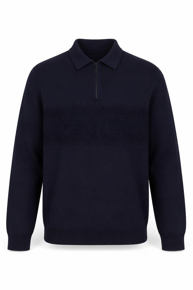 Front view of River Island men’s blue polyester pullover sweatshirt, size S
