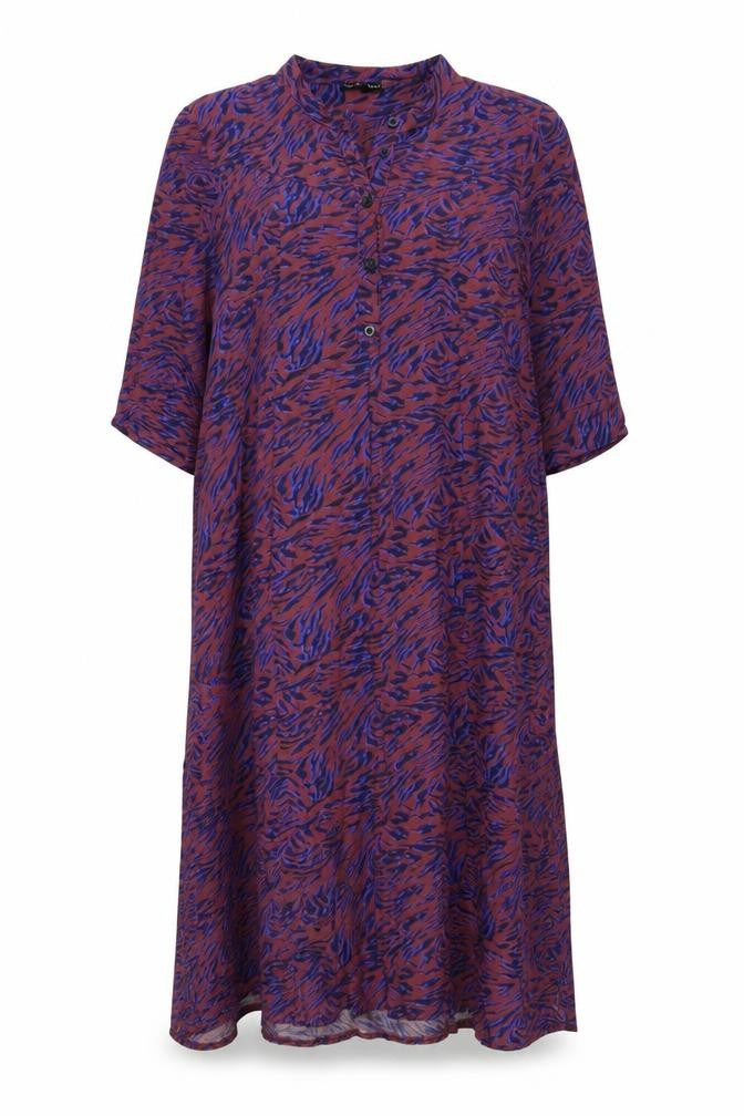 Black Colour Womens Multicoloured Floral Viscose A-Line Size 10 Round Neck Zip