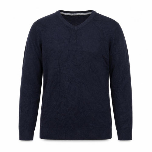 Debenhams Mens Blue V-Neck Acrylic Pullover Jumper Size L Long Sleeve