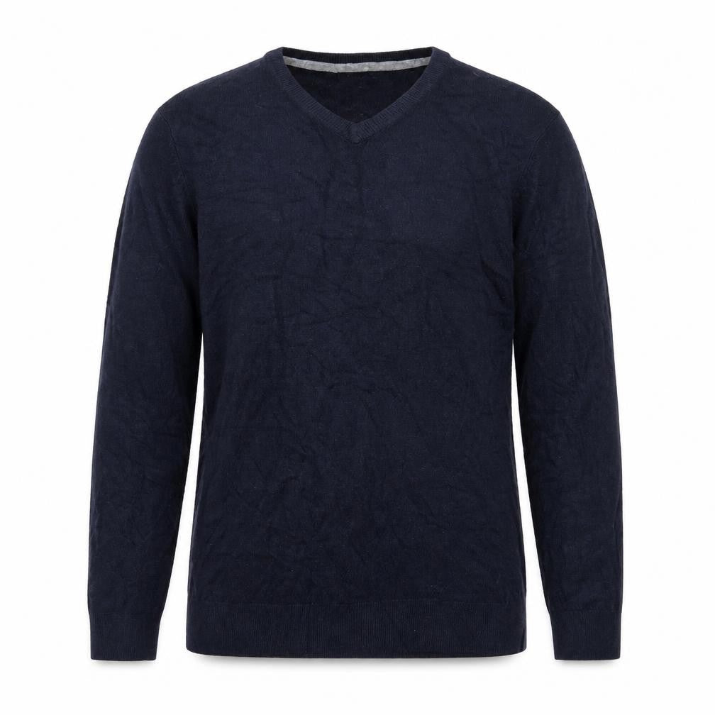 Debenhams Mens Blue V-Neck Acrylic Pullover Jumper Size L Long Sleeve