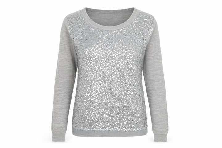 Mango Womens Grey Round Neck Geometric Acrylic Pullover Jumper Size S