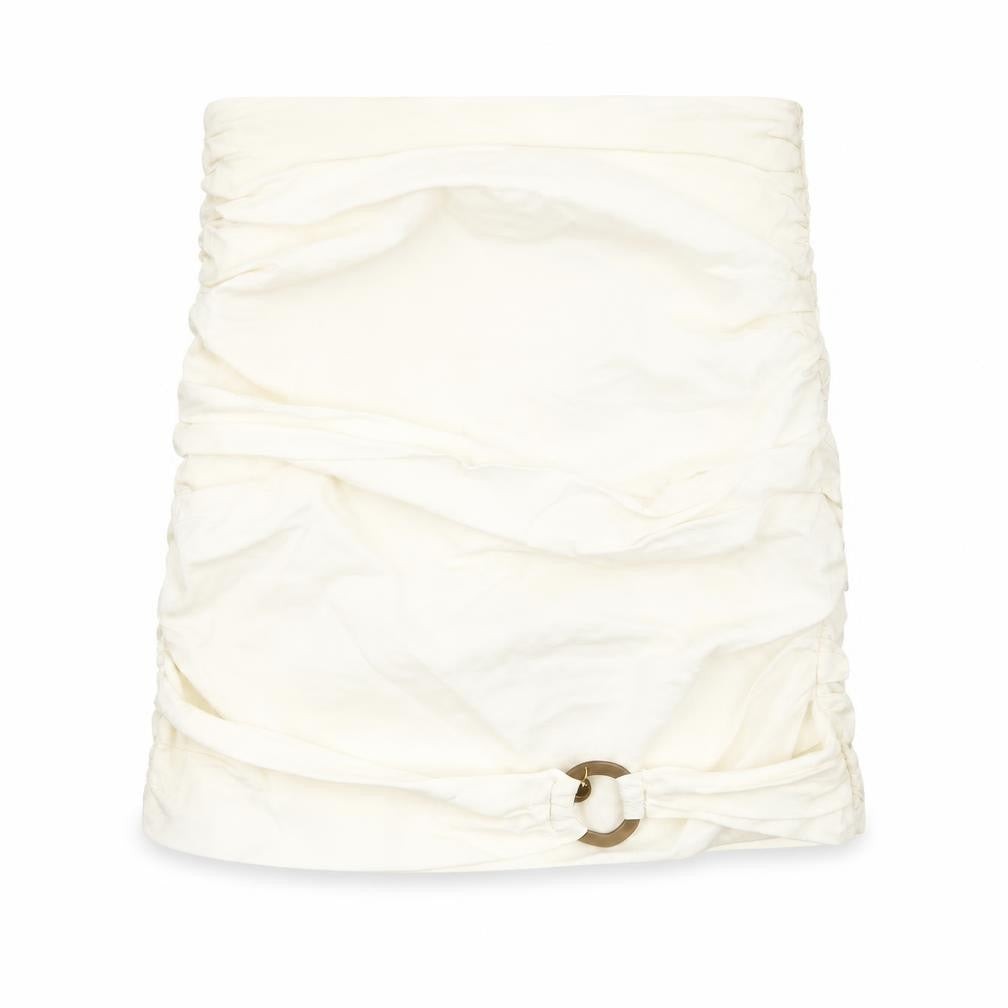 Zara Womens Ivory Cotton Bandage Skirt Size M Zip