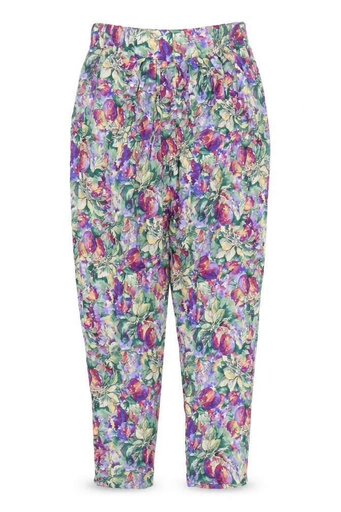 Georgiou Womens Multicoloured Floral Viscose Trousers Size S L28 in Regular Hook & Loop