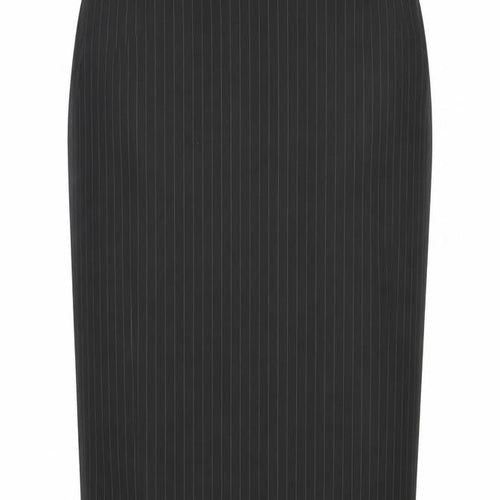 George Womens Black Striped Polyester Straight & Pencil Skirt Size 14 Zip