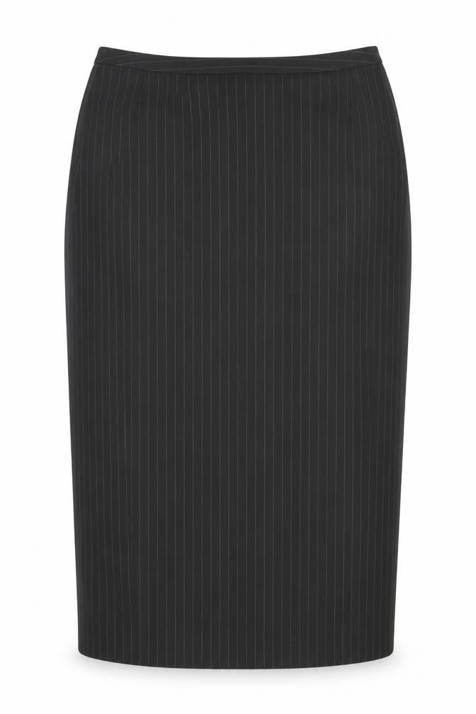 George Womens Black Striped Polyester Straight & Pencil Skirt Size 14 Zip