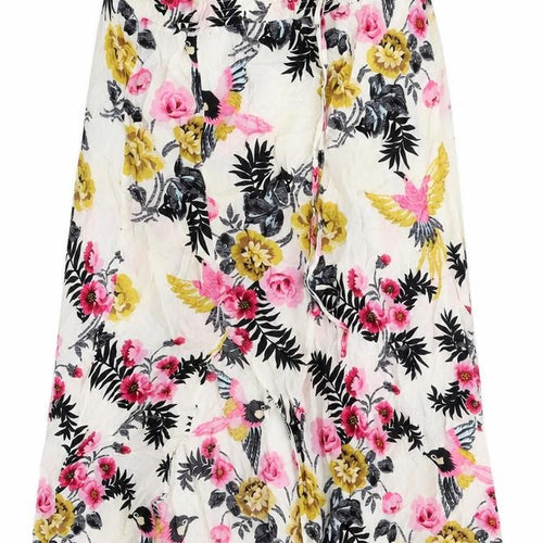 Miss Valley Womens Multicoloured Floral Rayon Swing Skirt Size M