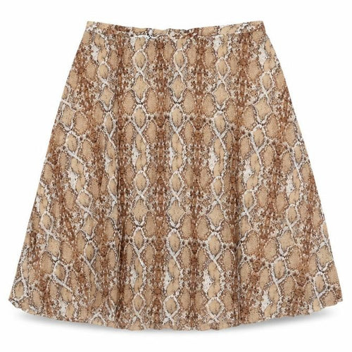Marks and Spencer Womens Brown Animal Print Polyester Swing Skirt Size 18 - Snakeskin Pattern