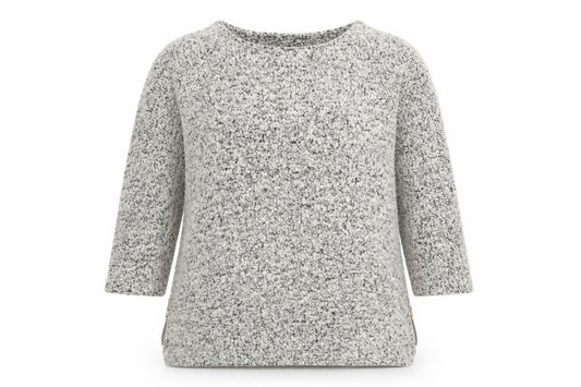 Front view of Next women’s grey scoop neck polyester jumper, size UK 12