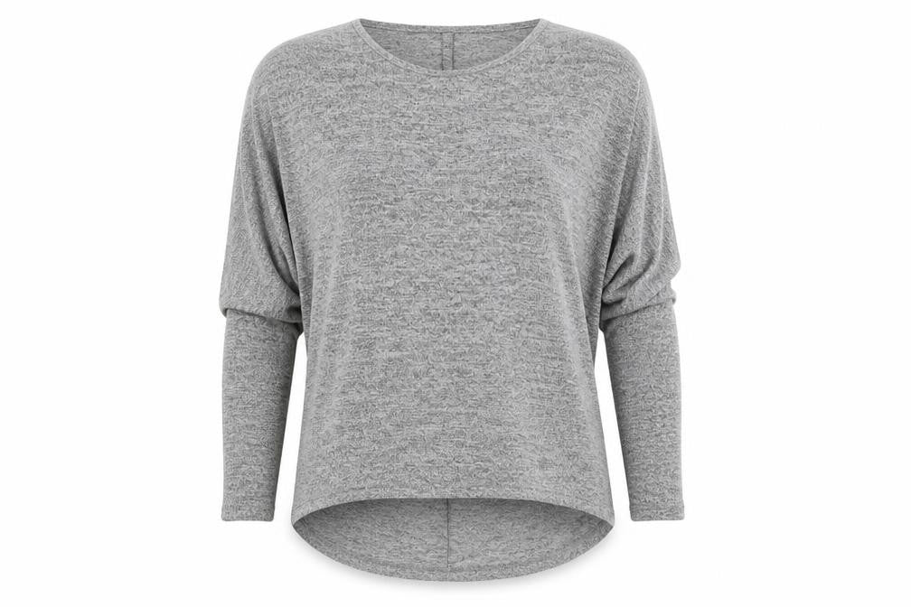 Front view of Style Plus women’s grey polyester basic t-shirt, size S, round neck