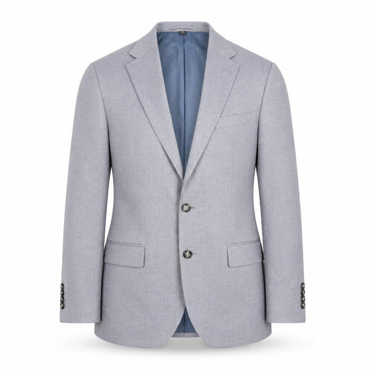Front view of Marks & Spencer men’s blue viscose jacket blazer, size 38, regular