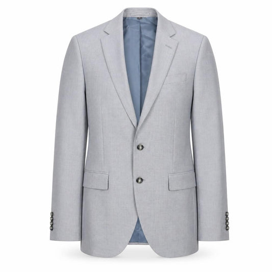 Front view of Marks & Spencer men’s blue viscose jacket blazer, size 38, regular