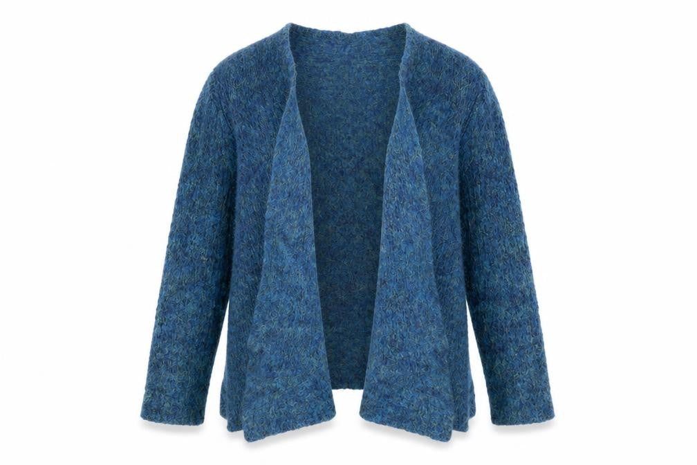 YERSE Womens Blue V-Neck Polyamide Cardigan Jumper Size L