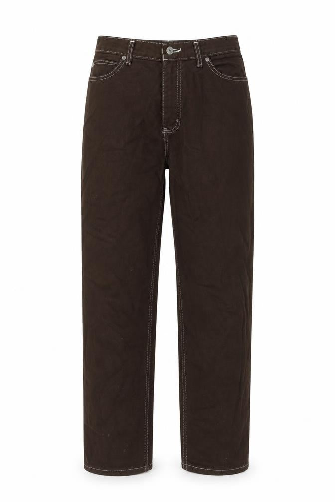 Preworn Womens Brown Cotton Straight Jeans Size 30 in Regular Zip