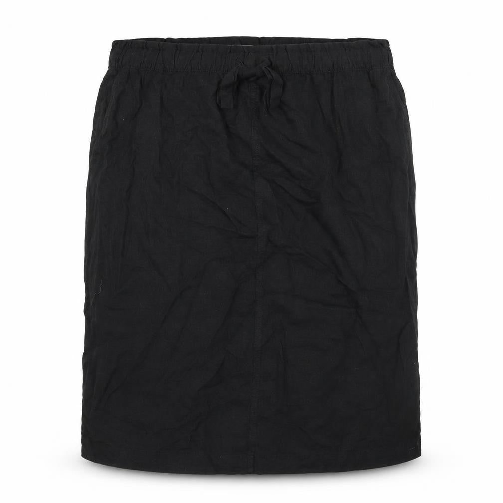 Marks and Spencer Womens Black Linen Straight & Pencil Skirt Size 24 Drawstring