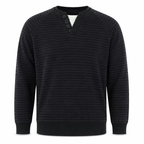 Preworn Mens Brown Round Neck Striped Cotton Pullover Jumper Size L Long Sleeve