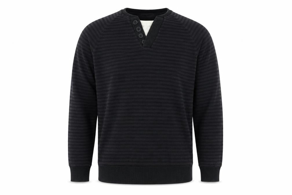 Preworn Mens Brown Round Neck Striped Cotton Pullover Jumper Size L Long Sleeve