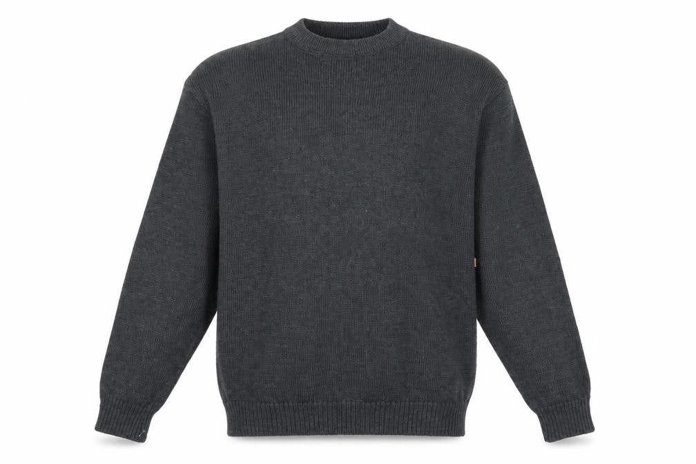 Wolsey Mens Grey Round Neck Acrylic Pullover Jumper Size M Long Sleeve