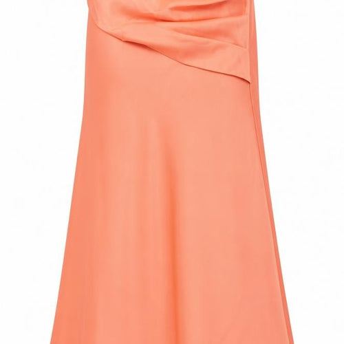 ASOS Womens Pink Polyester A-Line Size 8 Off the Shoulder Zip - Pleat Detail