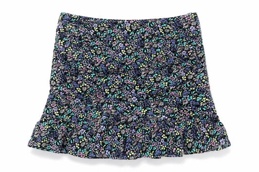 Marks and Spencer Girls Multicoloured Floral Viscose Mini Skirt Size 10-11 Years Regular Zip