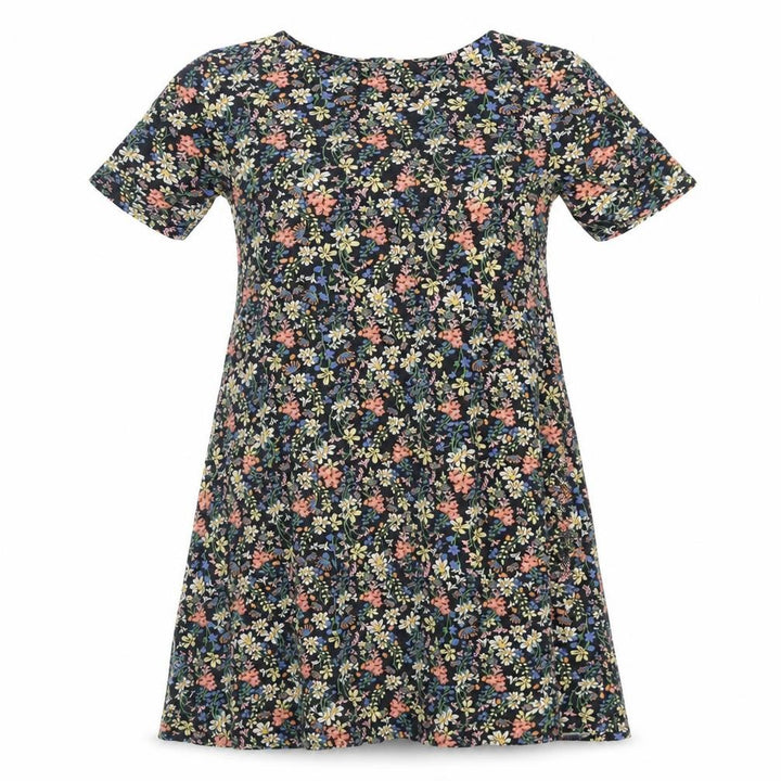Pull&Bear Womens Multicoloured Floral Polyester A-Line Size S Boat Neck Button