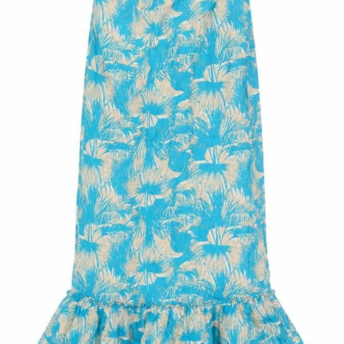 Stile Benetton Womens Blue Floral Cotton Trumpet Skirt Size XS