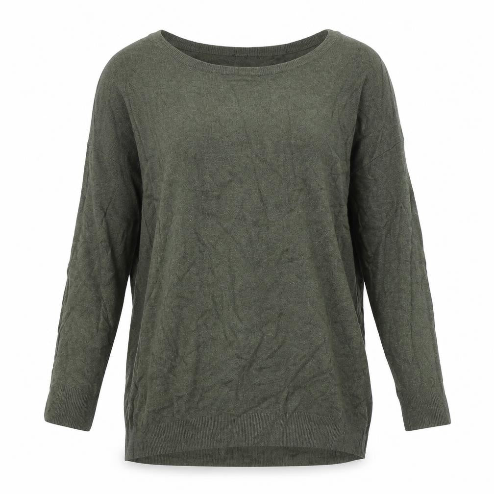 Teenis Womens Green Round Neck Viscose Pullover Jumper Size S