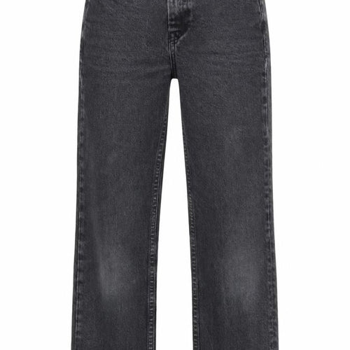 Topshop Womens Black Cotton Straight Jeans Size 25 in Regular Zip
