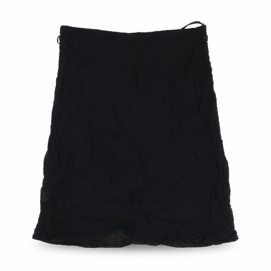 Front view of Capacity women’s black viscose swing skirt, size UK 10