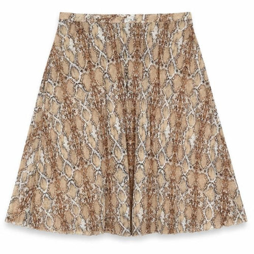 Marks and Spencer Womens Brown Animal Print Polyester Swing Skirt Size 22 - Snakeskin Pattern
