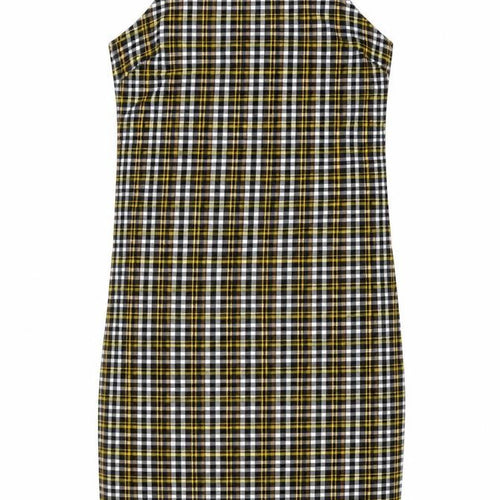 New Look Girls Black Check Viscose A-Line Size 10-11 Years Square Neck Pullover