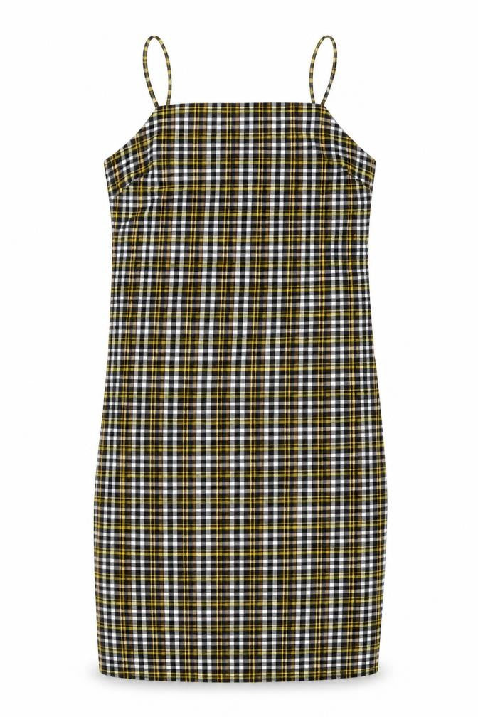 New Look Girls Black Check Viscose A-Line Size 10-11 Years Square Neck Pullover