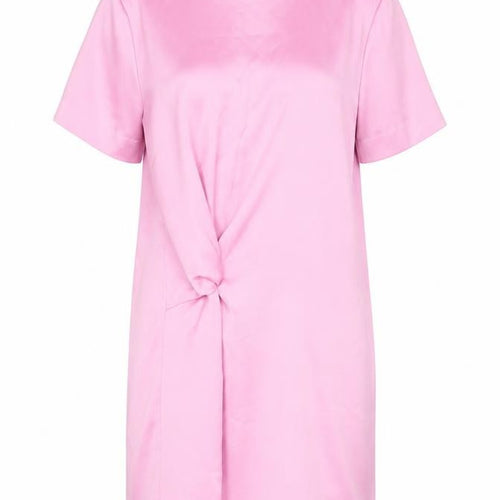 Zara Womens Pink Polyester Shift Size XS Round Neck Zip - Twist Detail