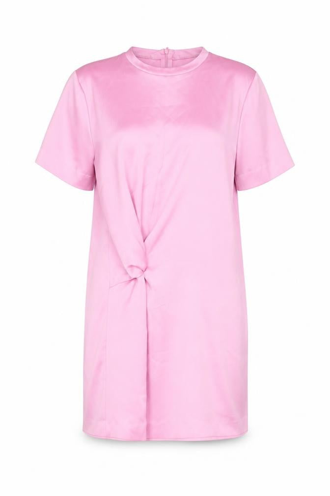 Zara Womens Pink Polyester Shift Size XS Round Neck Zip - Twist Detail