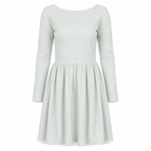 Topshop Womens Green Polyester Skater Dress Size 6 Boat Neck Pullover