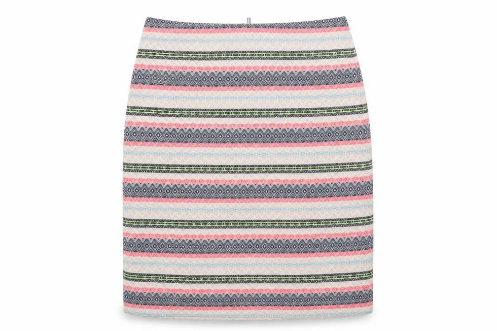 Marks and Spencer Womens Multicoloured Geometric Polyester Straight & Pencil Skirt Size 10 Zip