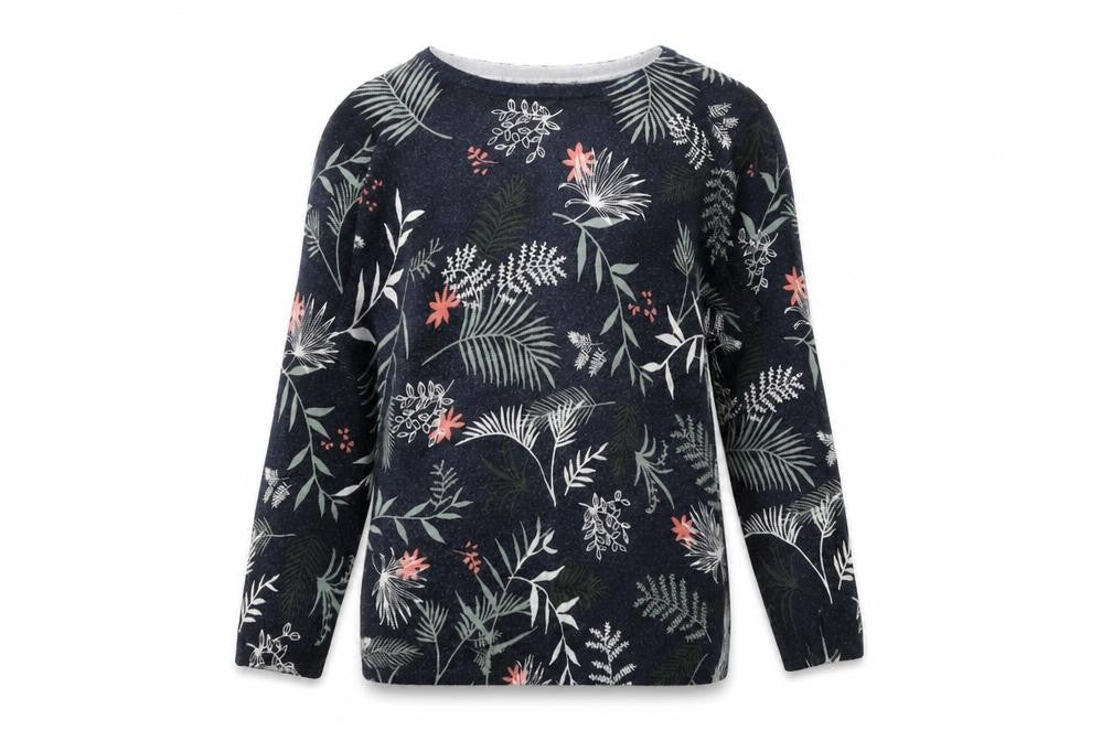 Debenhams Womens Blue Scoop Neck Geometric Viscose Pullover Jumper Size 10