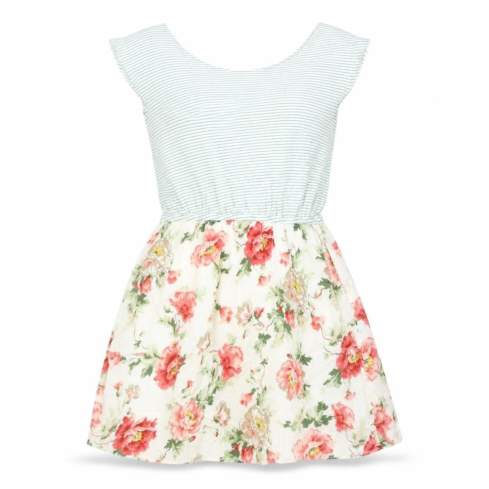 Rare Womens Multicoloured Floral Cotton Fit & Flare Size 10 Scoop Neck Pullover