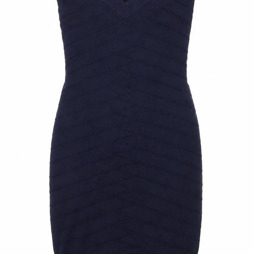 French Connection Womens Blue Viscose Bodycon Size 10 Sweetheart Zip