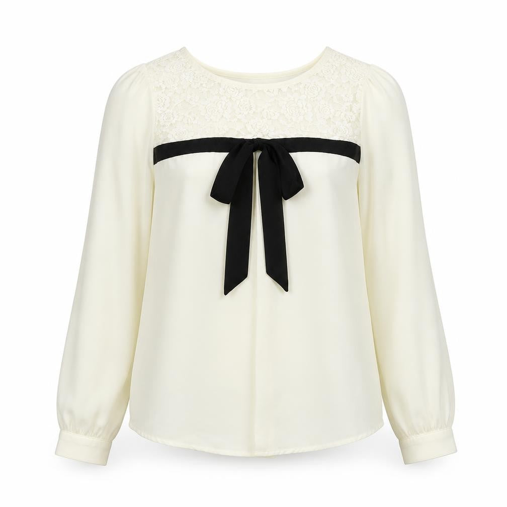 Front view of Jumpo women’s white polyester basic blouse, size M, boat neck