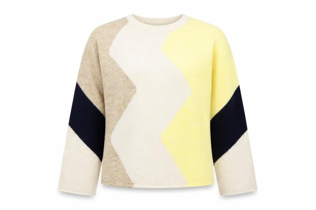 Front view of Vera Moda women’s beige round neck polyester jumper, size M